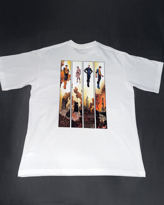 CAMISETA INVINCIBLE OVERSIZE BLANCA 250GSM