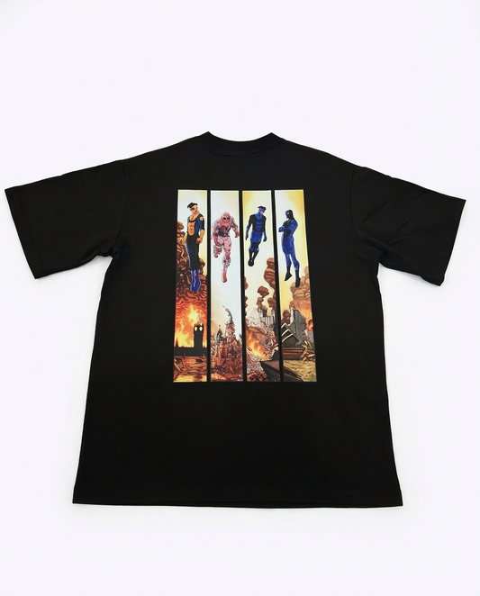 CAMISETA INVINCIBLE OVERSIZE NEGRA 250GSM