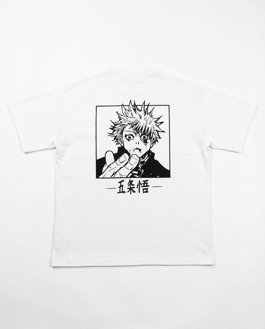 CAMISETA GOJO JJK OVERSIZE BLANCA 250GSM