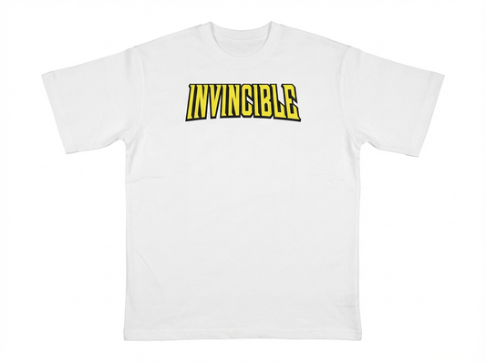 CAMISETA INVINCIBLE OVERSIZE BLANCA 250GSM